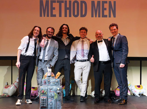 The creative team behind 'Method Men', with their robot companion